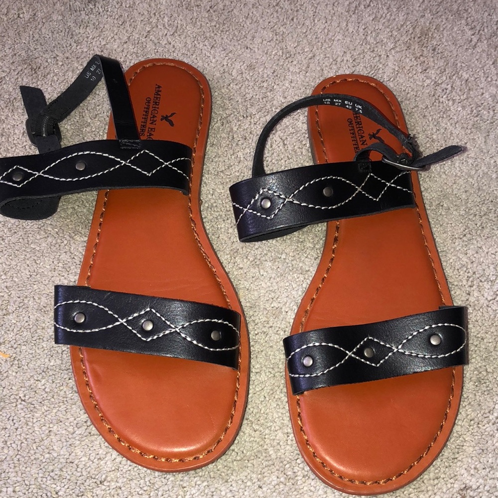 American Eagle Outfitters Sandals Black Studded Women’s size 10‎